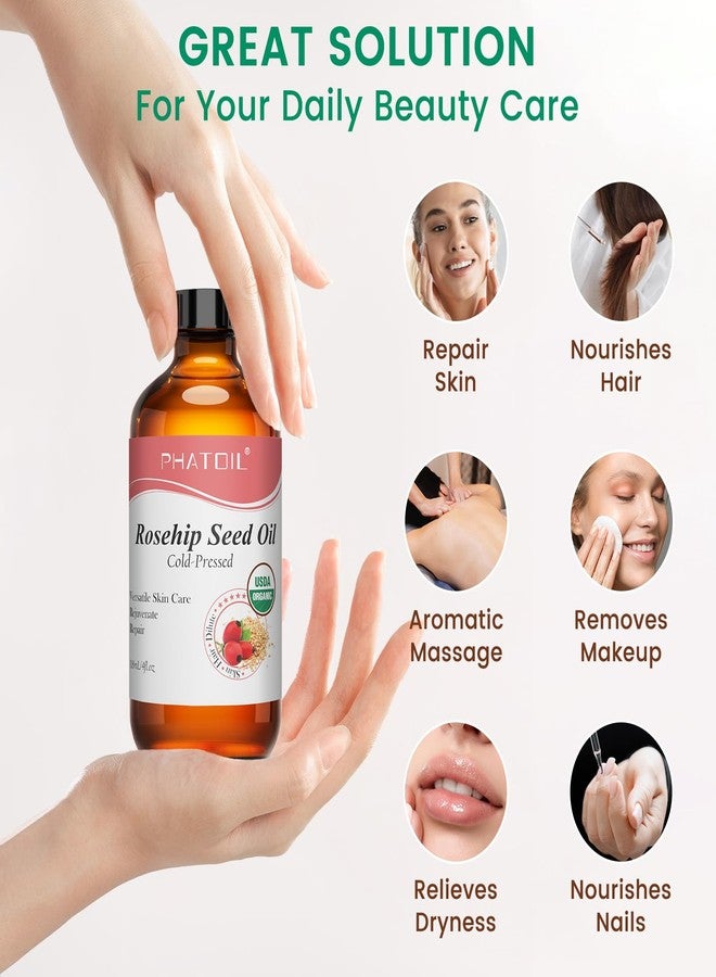 زيت بذور ثمر الورد العضوي من فاتويل للوجه، 118 مل، زيت ناقل عضوي نقي وطبيعي معصور على البارد، معتمد من وزارة الزراعة الأمريكية، مناسب لتدليك الوجه والجسم، ومرطب للشعر وجميع أنواع البشرة. - Image 4